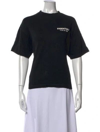 Pre-owned Essentials Crew Neck Short Sleeve T-shirt In Black