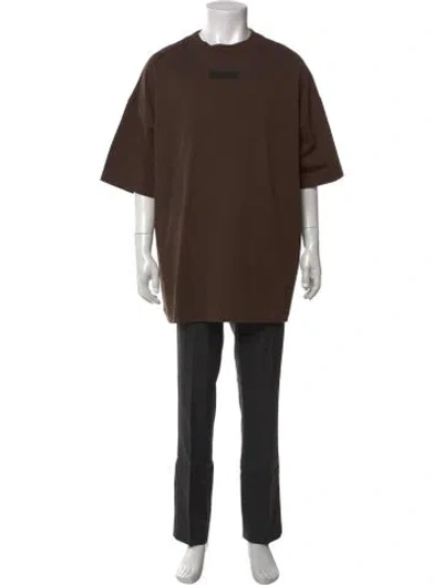 Pre-owned Essentials Crew Neck Short Sleeve T-shirt In Brown