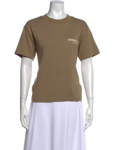 Pre-owned Essentials Crew Neck Short Sleeve T-shirt In Brown