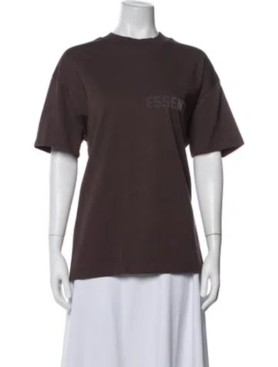 Pre-owned Essentials Crew Neck Short Sleeve T-shirt In Brown