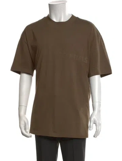 Pre-owned Essentials Crew Neck Short Sleeve T-shirt In Brown