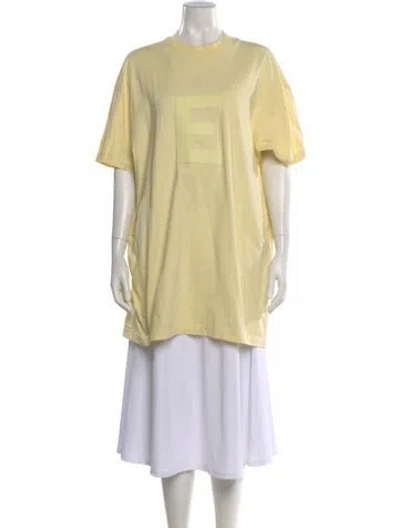 Pre-owned Essentials Crew Neck Short Sleeve T-shirt In Yellow