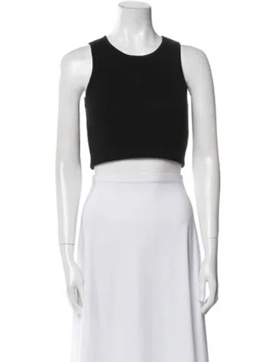 Pre-owned Essentials Crew Neck Sleeveless Crop Top In Black