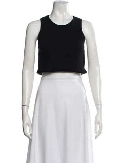 Pre-owned Essentials Crew Neck Sleeveless Crop Top In Black