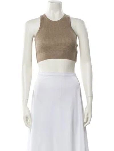 Pre-owned Essentials Crew Neck Sleeveless Crop Top In Neutral