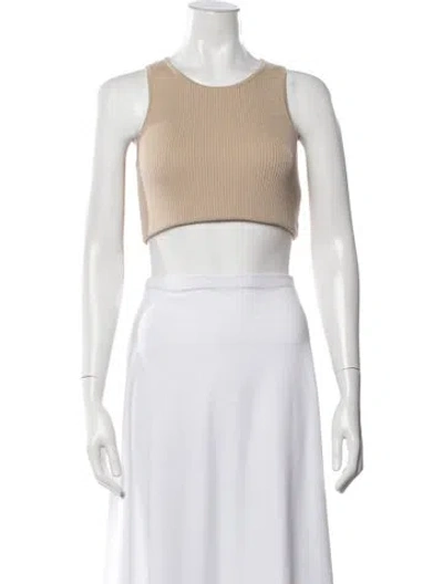 Pre-owned Essentials Crew Neck Sleeveless Crop Top In Neutral