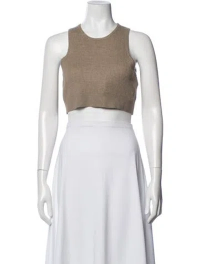 Pre-owned Essentials Crew Neck Sleeveless Crop Top In Neutral