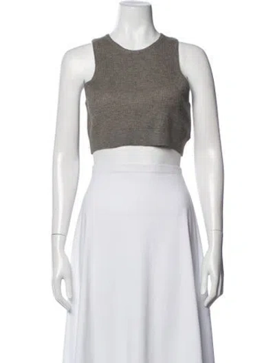 Pre-owned Essentials Crew Neck Sleeveless Crop Top W/ Tags In Black