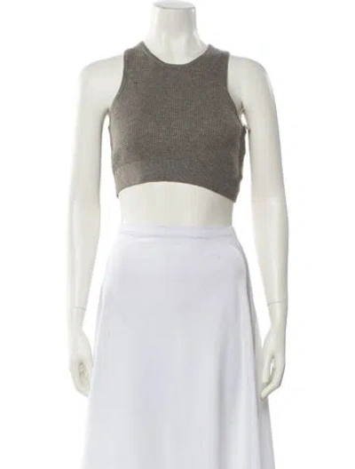 Pre-owned Essentials Crew Neck Sleeveless Crop Top W/ Tags In Gray