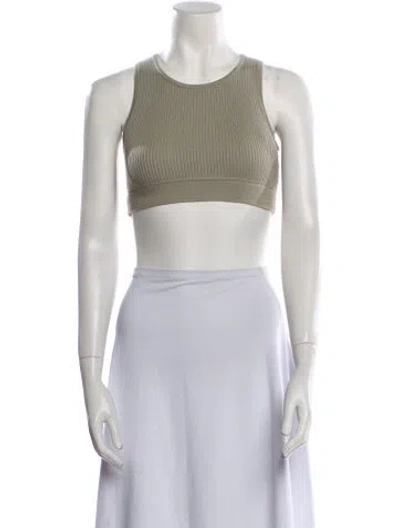 Pre-owned Essentials Crew Neck Sleeveless Crop Top W/ Tags In Neutral
