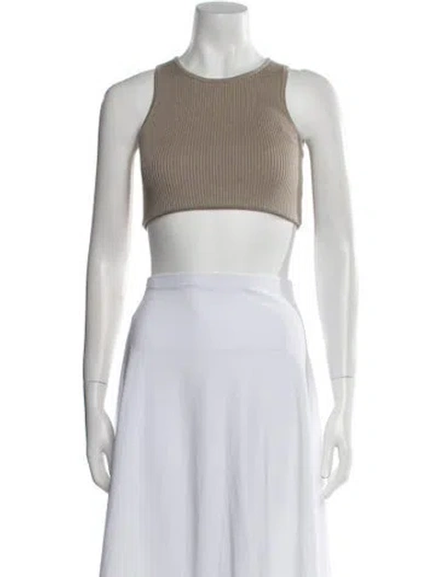 Pre-owned Essentials Crew Neck Sleeveless Crop Top W/ Tags In Neutral