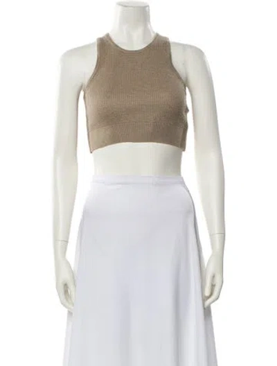 Pre-owned Essentials Crew Neck Sleeveless Crop Top W/ Tags In Neutral