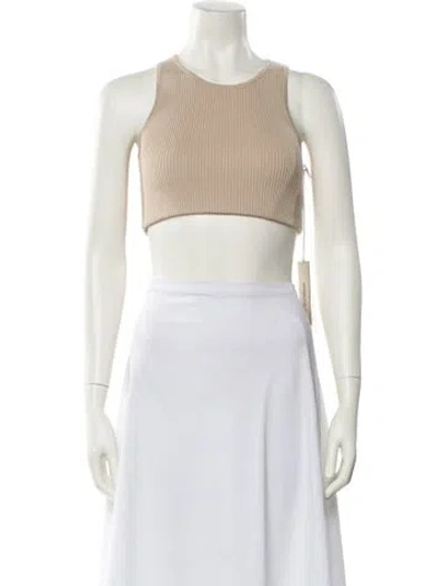 Pre-owned Essentials Crew Neck Sleeveless Crop Top W/ Tags In Neutral