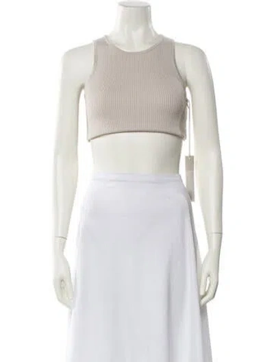Pre-owned Essentials Crew Neck Sleeveless Crop Top W/ Tags In Neutral