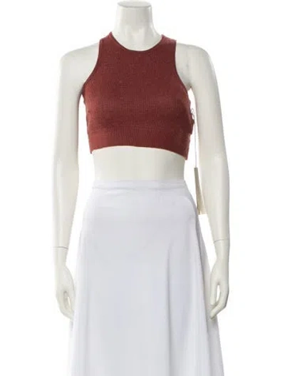 Pre-owned Essentials Crew Neck Sleeveless Crop Top W/ Tags In Orange