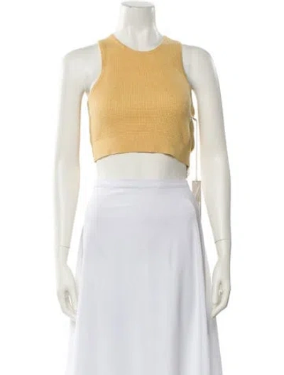 Pre-owned Essentials Crew Neck Sleeveless Crop Top W/ Tags In Yellow