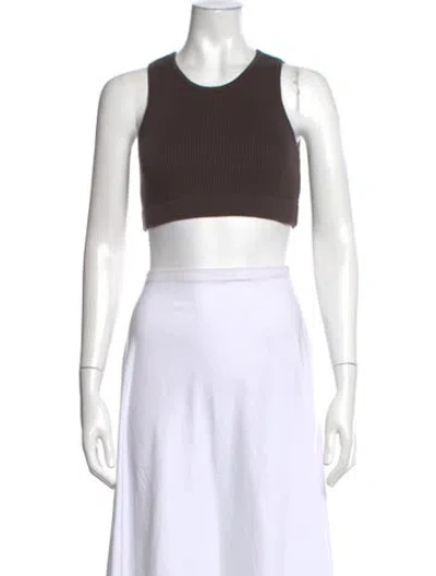 Pre-owned Essentials Crew Neck Sleeveless Crop Top In White