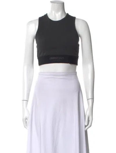 Pre-owned Essentials Crew Neck Sleeveless Sports Bra In Black