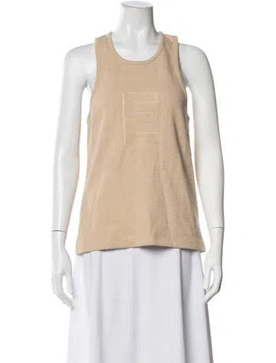 Pre-owned Essentials Crew Neck Sleeveless Top In Neutrals