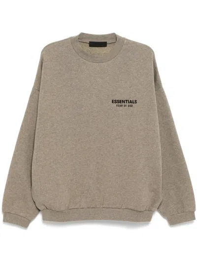 Essentials Gray Jersey Long Sleeve T-shirt In Brown