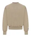Essentials Mens Homestead Heather Classic Logo-embellished Crewneck Cotton-blend Sweatshirt In Brown