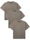 Essentials Crew-neck T-shirt (pack Of Three) In Grau