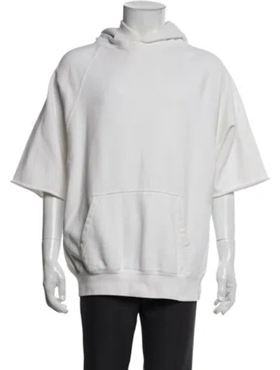 Pre-owned Essentials Crew Neck Three-quarter Sleeve Sweatshirt In White