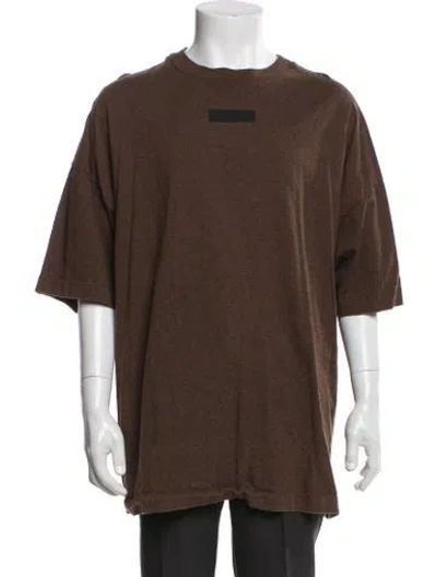 Pre-owned Essentials Crew Neck Three-quarter Sleeve T-shirt In Brown