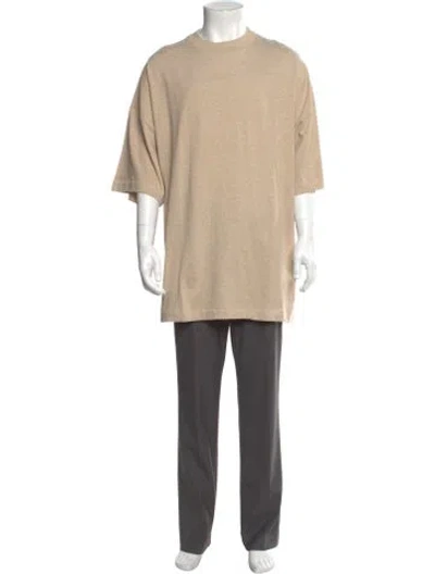 Pre-owned Essentials Crew Neck Three-quarter Sleeve T-shirt In Neutral