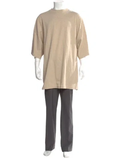 Pre-owned Essentials Crew Neck Three-quarter Sleeve T-shirt In Neutral