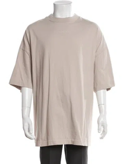 Pre-owned Essentials Crew Neck Three-quarter Sleeve T-shirt In Neutral