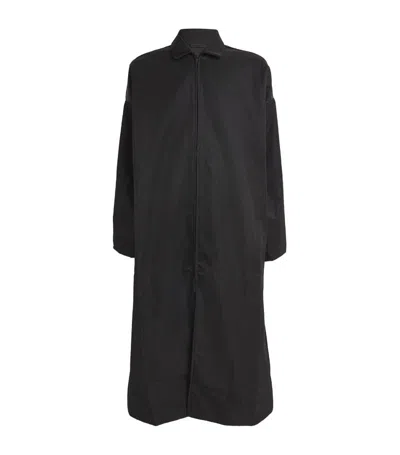 Essentials Crinkle Nylon Trench Coat In Black