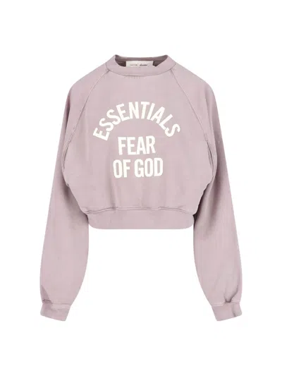 Essentials Crop Hoodie "campus 90s" In Purple