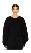 Essentials Cropped Crewneck Sweatshirt In Black