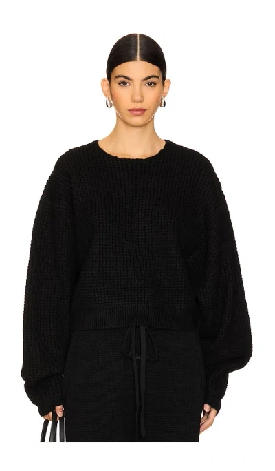 Essentials Cropped Crewneck Sweatshirt In Black