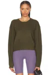 Essentials Cropped Crewneck Sweatshirt In Military