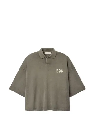 Essentials Cropped Polo Shirt In Gray