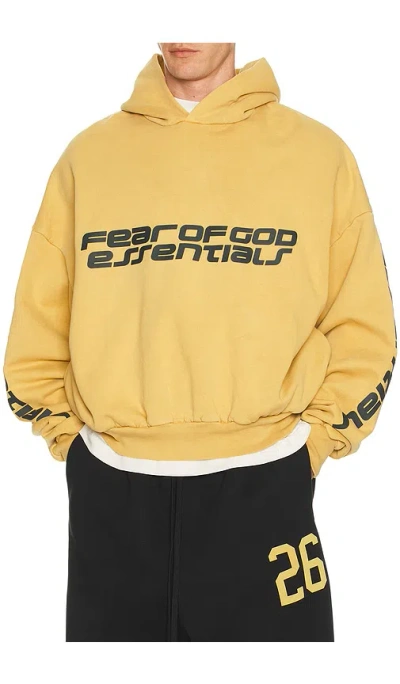 Essentials Cropped Relaxed Hoodie In Yellow