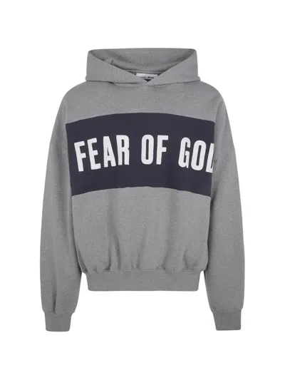 Essentials Cropped Relaxed Panelled Hoodie In Gray