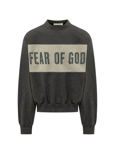 ESSENTIALS CROPPED RELAXED PANELLED SWEATSHIRT