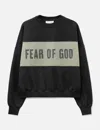 Essentials Cropped Relaxed Panelled Sweatshirt In Multi