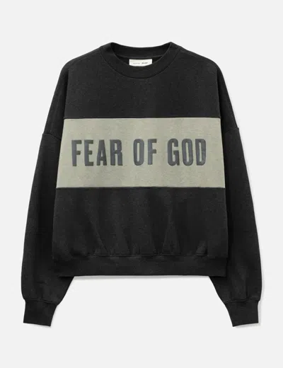Essentials Cropped Relaxed Panelled Sweatshirt In Multi