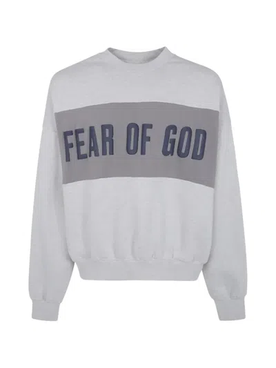 Essentials Cropped Relaxed Panelled Sweatshirt In White