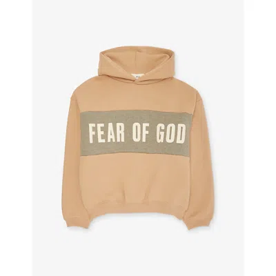 Essentials Kids' Cropped Relaxed-fit Cotton-fleece Hoody 2-14 In Ginger/ Seal Heather
