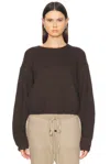 Essentials Cropped Sweater In Brown
