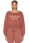 Essentials Logo-print Cotton-fleece Sweatshirt In Crimson