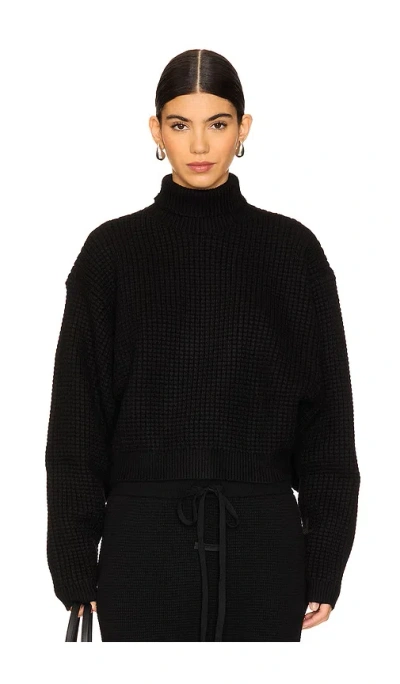 Essentials Cropped Turtleneck Sweater In Black