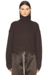 Essentials Cropped Turtleneck Sweater In Brown