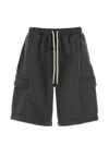Essentials Dark Grey Cotton Blend Bermuda Shorts In Multi