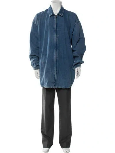 Pre-owned Essentials Denim Overcoat In Blue